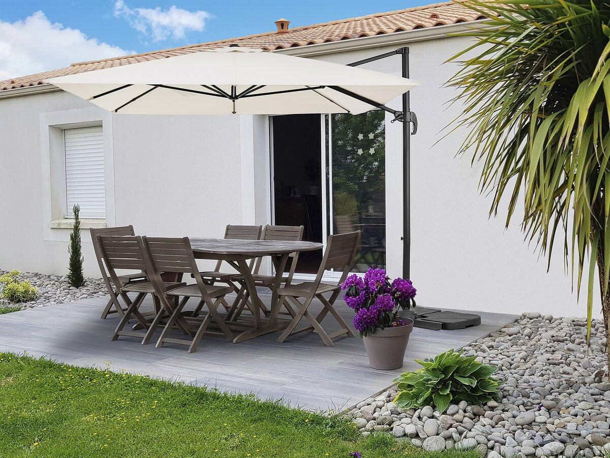 SONNENSCHIRM sky 4 Ekru - Beige, Metall (278/370cm) - Habitat Garten