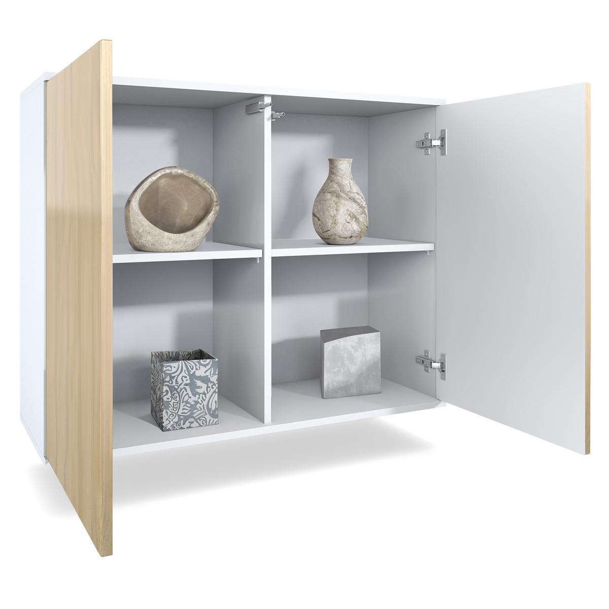 KOMMODE Skadu Weiß Hochglanz - Weiß Hochglanz, Holzwerkstoff (92.5/73.5/35cm) - Vladon