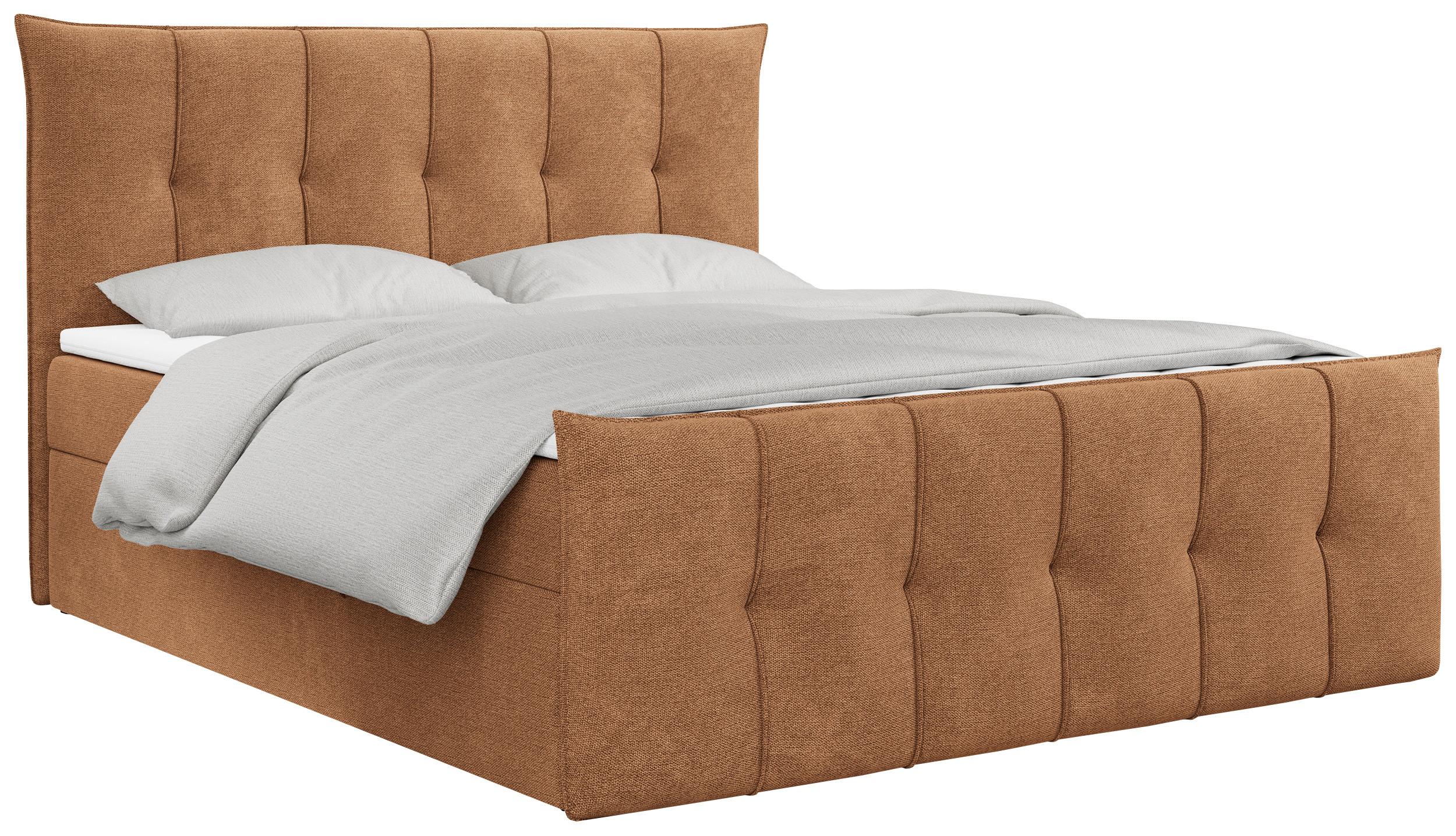 BOXBETT PREMIUM 11 140/200 Orange Struktur - H3 - Orange, Holz/Textil (140/200cm) - MKS