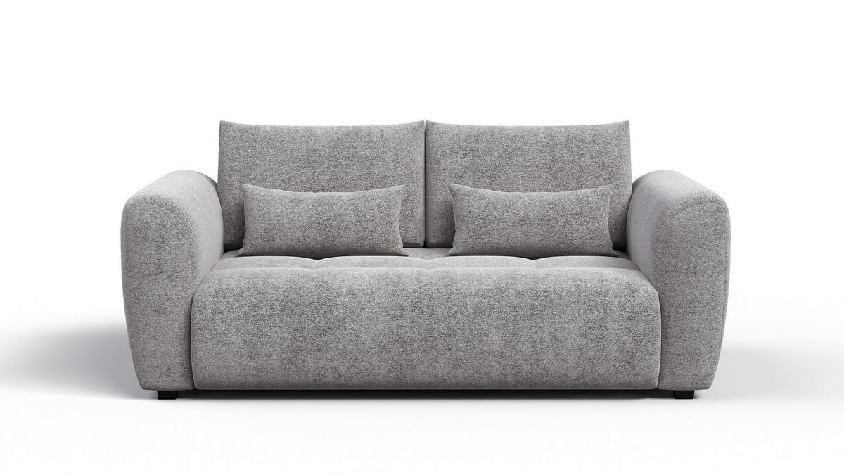 SOFA SORENO 3-Sitzer, platingrau - Schwarz/Grau, Holz/Textil (214/94/114cm) - Wozimo