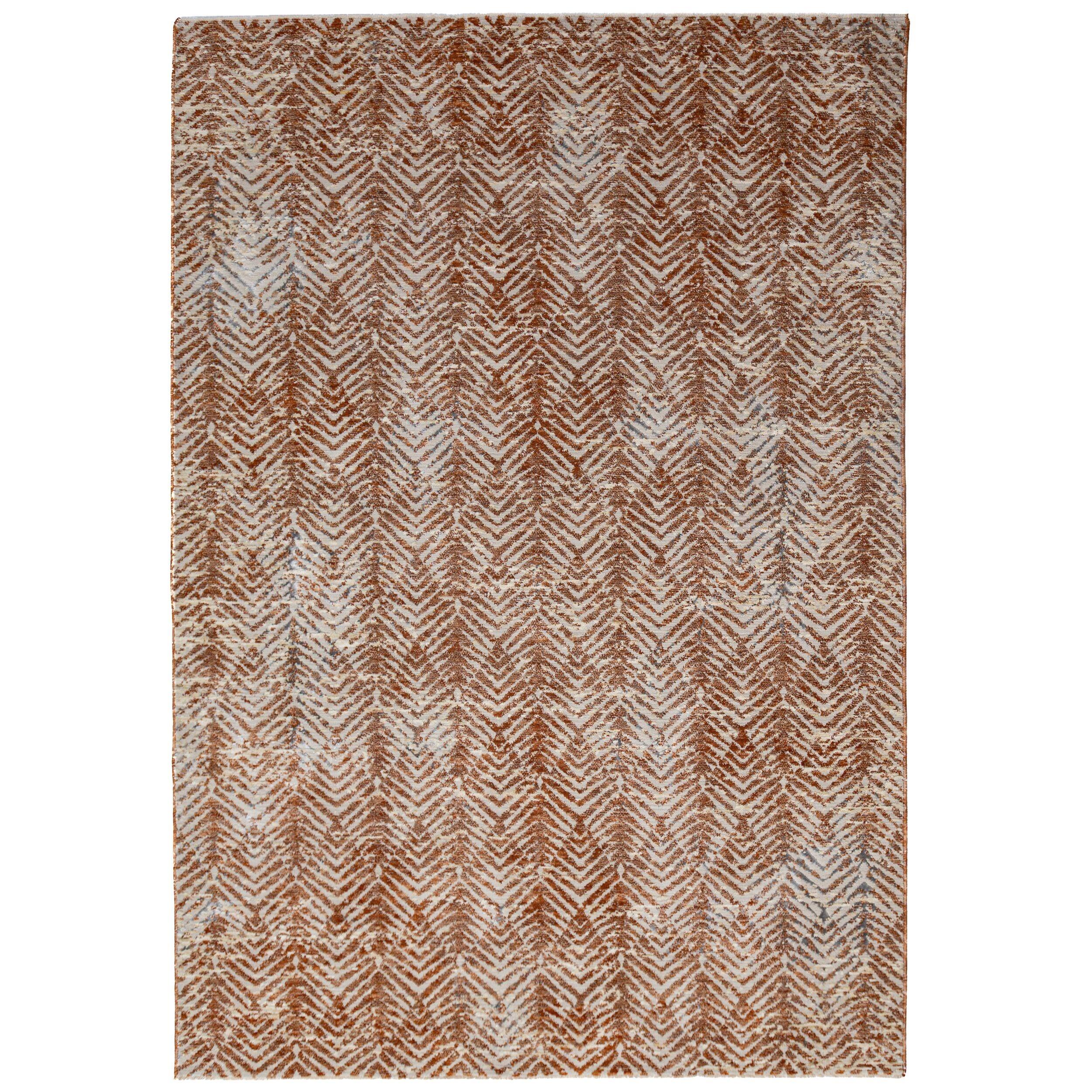 TEPPICH Kurzflor CROAL, in Natur-Terrakotta, Chevron, 160 x 230 cm - Beige, Textil (160/230cm) - KADIMA DESIGN