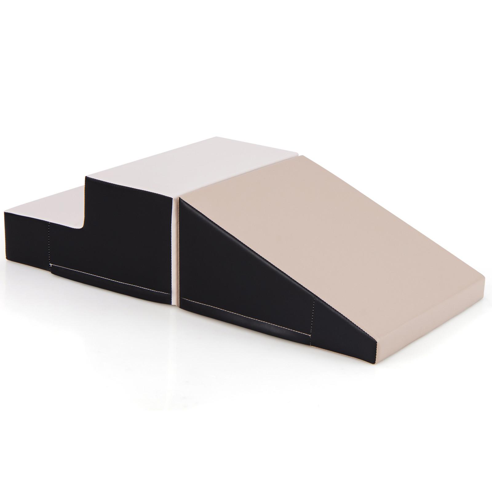 SOFTBAUSTEINE Grau (2er-Set) - Grau, Kunststoff (100/25/50cm) - COSTWAY