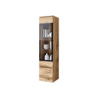 HÄNGEVITRINE Vera 002 mit LED Beleuchtung - Eiche Wotan/Alufarben, Holzwerkstoff/Kunststoff (30/130/33cm) - MIRJAN24