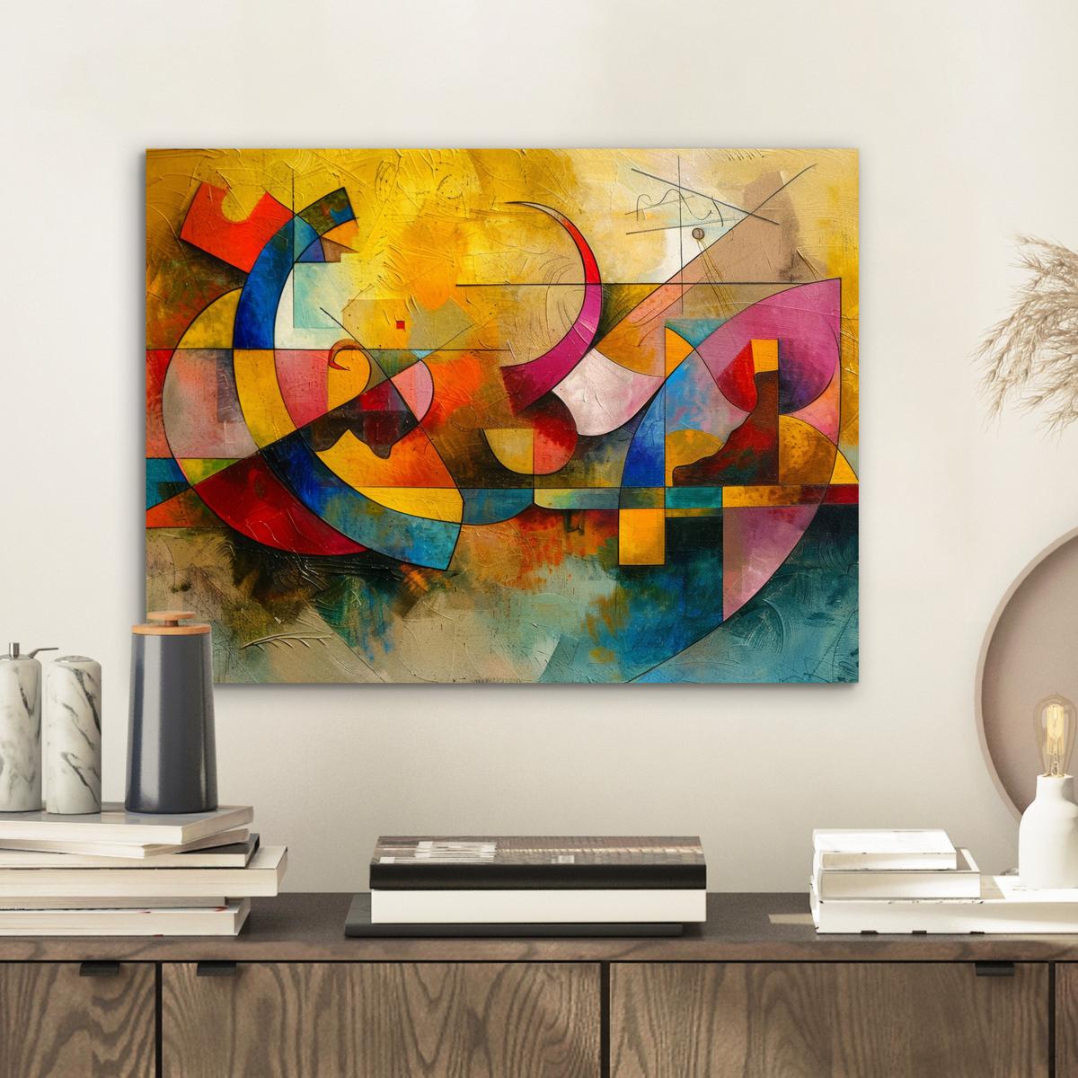 METALLBILD Kunst - Abstrakt - Modern 40x30 cm - Gelb, Metall (40/30cm) - MuchoWow