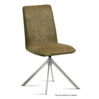 ESSZIMMERSTUHL drehbar (4er-Set) Dozene 47x92x60 Edelstahl/Olivgrün - Edelstahlfarben/Olivgrün, Kunststoff (60/92/47cm) - 58aufmkessel