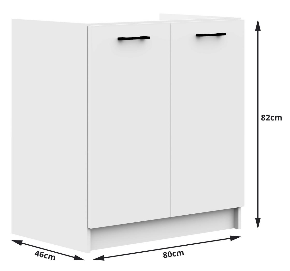 UNTERSCHRANK Weiß 82/80/46 - Weiß, Holzwerkstoff (80/82/46cm) - RAUMHIRSCH FURNITURE