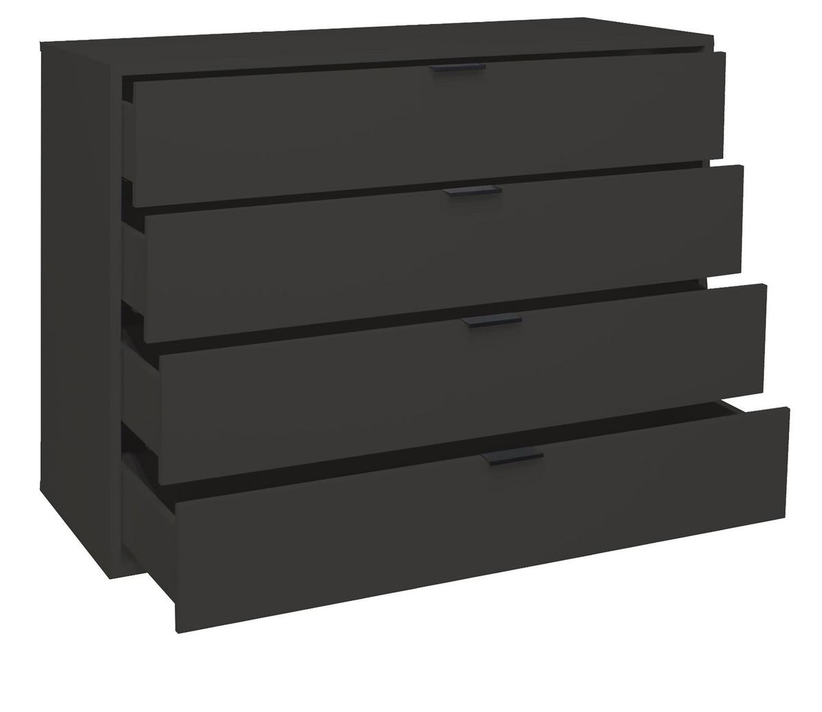 KOMMODE Erna 119x45x87 Anthrazit matt Lack - Anthrazit, Holzwerkstoff (119/87/45cm) - 58aufmkessel
