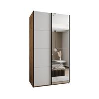 SCHWEBETÜRENSCHRANK 245,5/130/64 2-türig - Schwarz/Weiß, Holz/Metall (130/245/64cm) - Abiks Möbel