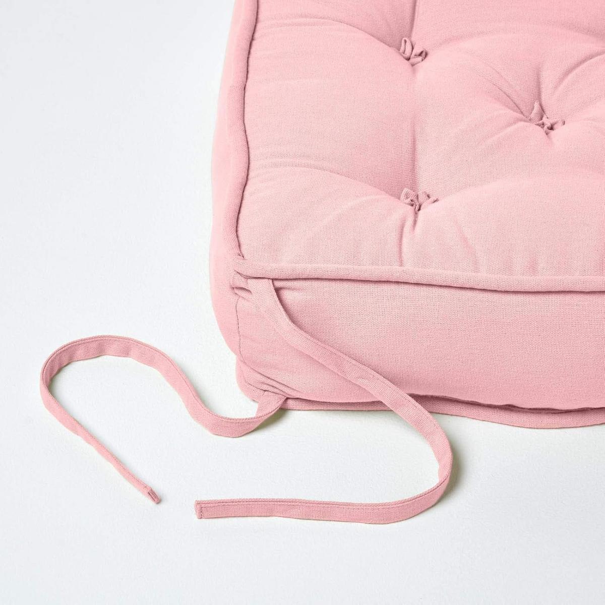 SITZKISSEN rosa 40/40/10 cm – Stuhlkissen Baumwolle - Rosa, Textil (40/40/10cm) - Homescapes
