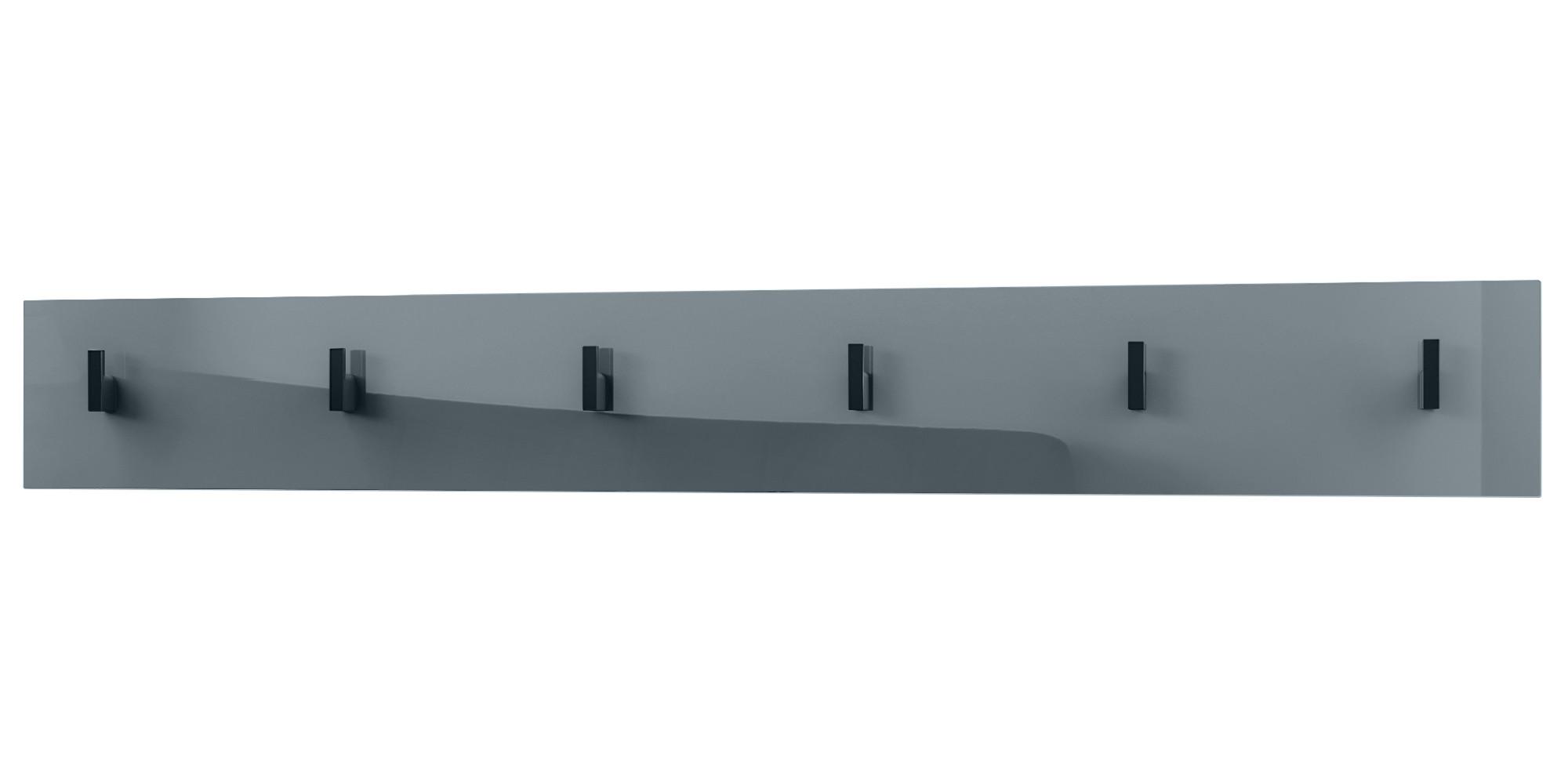 GARDEROBENPANEEL Linea Grau Hochglanz - Grau, Holzwerkstoff (110.5/14.5/3.5cm) - Vladon