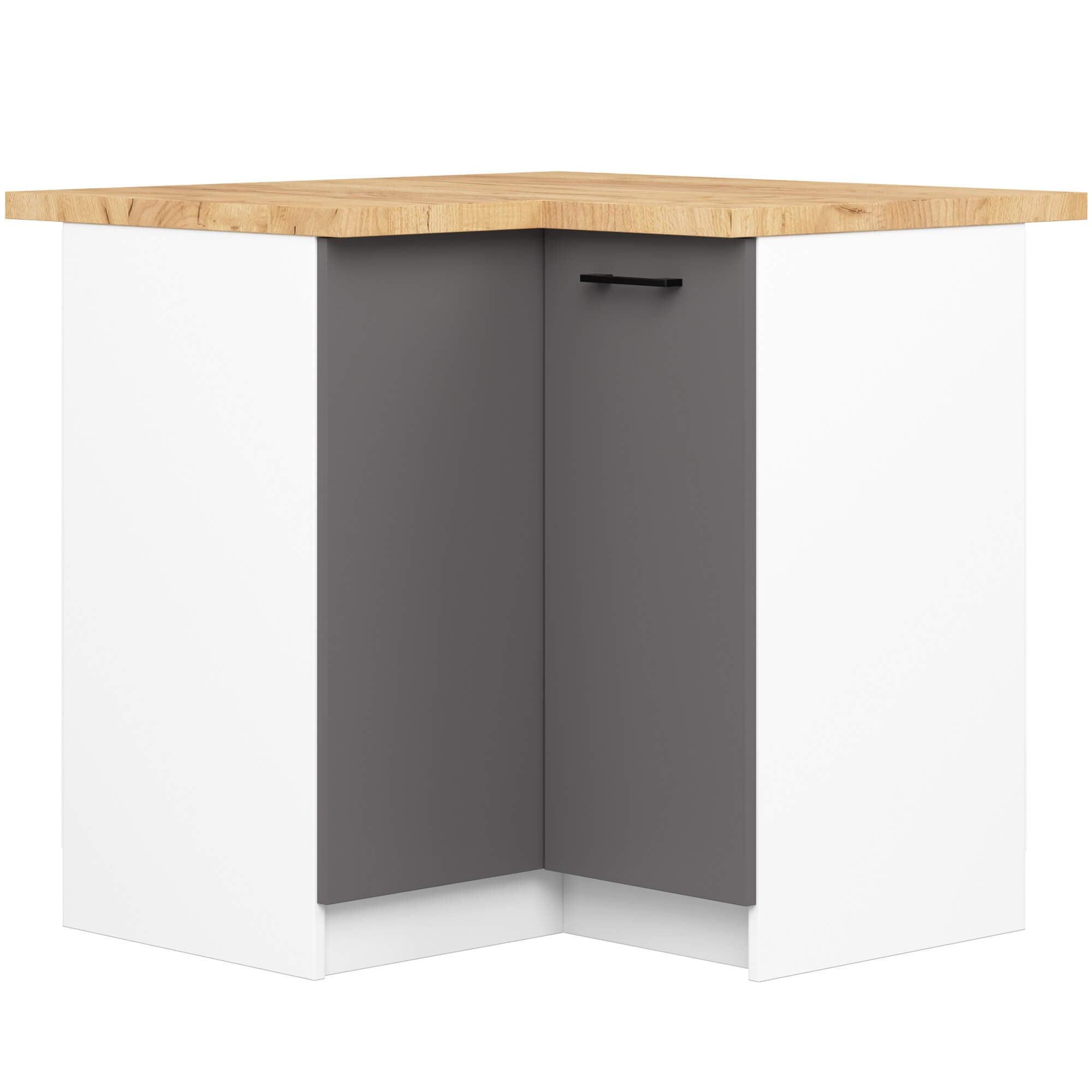 UNTERSCHRANK Weiß, Graphit Grau 85/90/46 - Weiß, Holzwerkstoff (90/85/46cm) - RAUMHIRSCH FURNITURE