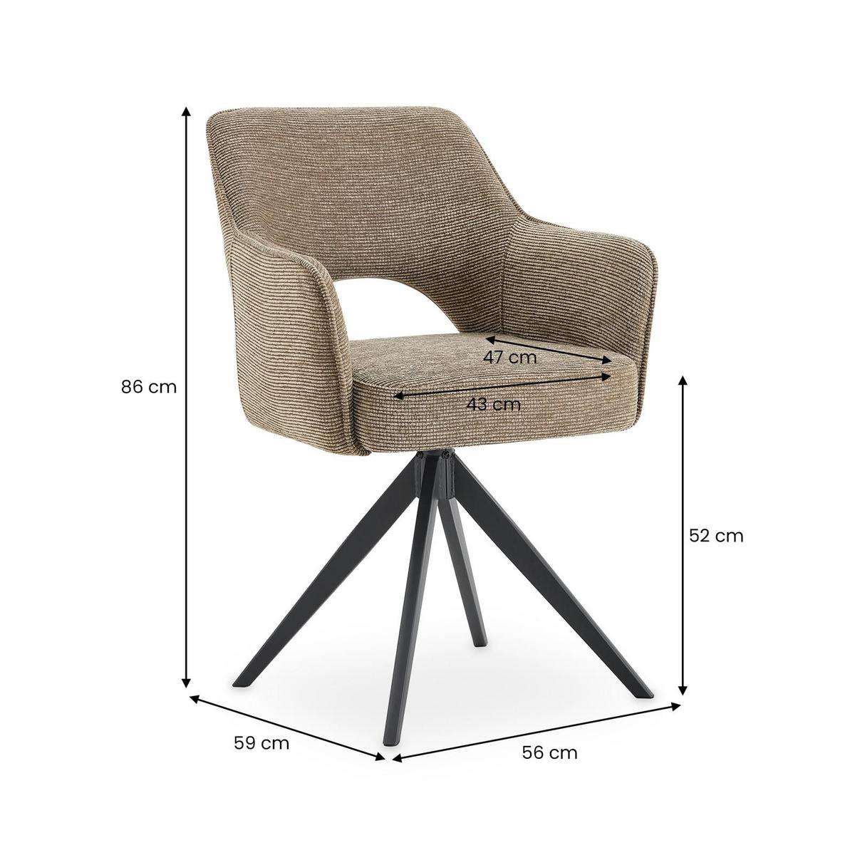 ESSZIMMERSTÜHLE FLORENCE 2er-Set greige - Greige, Textil (56/86/59cm) - IDIMEX
