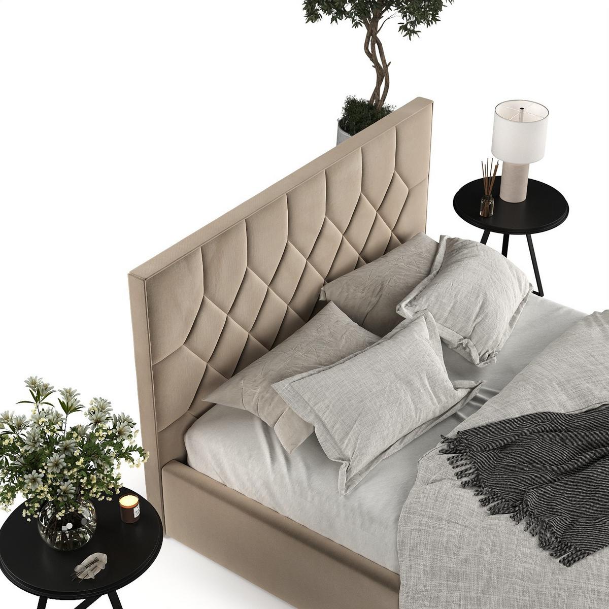 POLSTERBETT Brisa 180/200 cm Taupe im Paros Stoff - Taupe/Schwarz, Holz/Holzwerkstoff (180/200cm) - AltaBeds