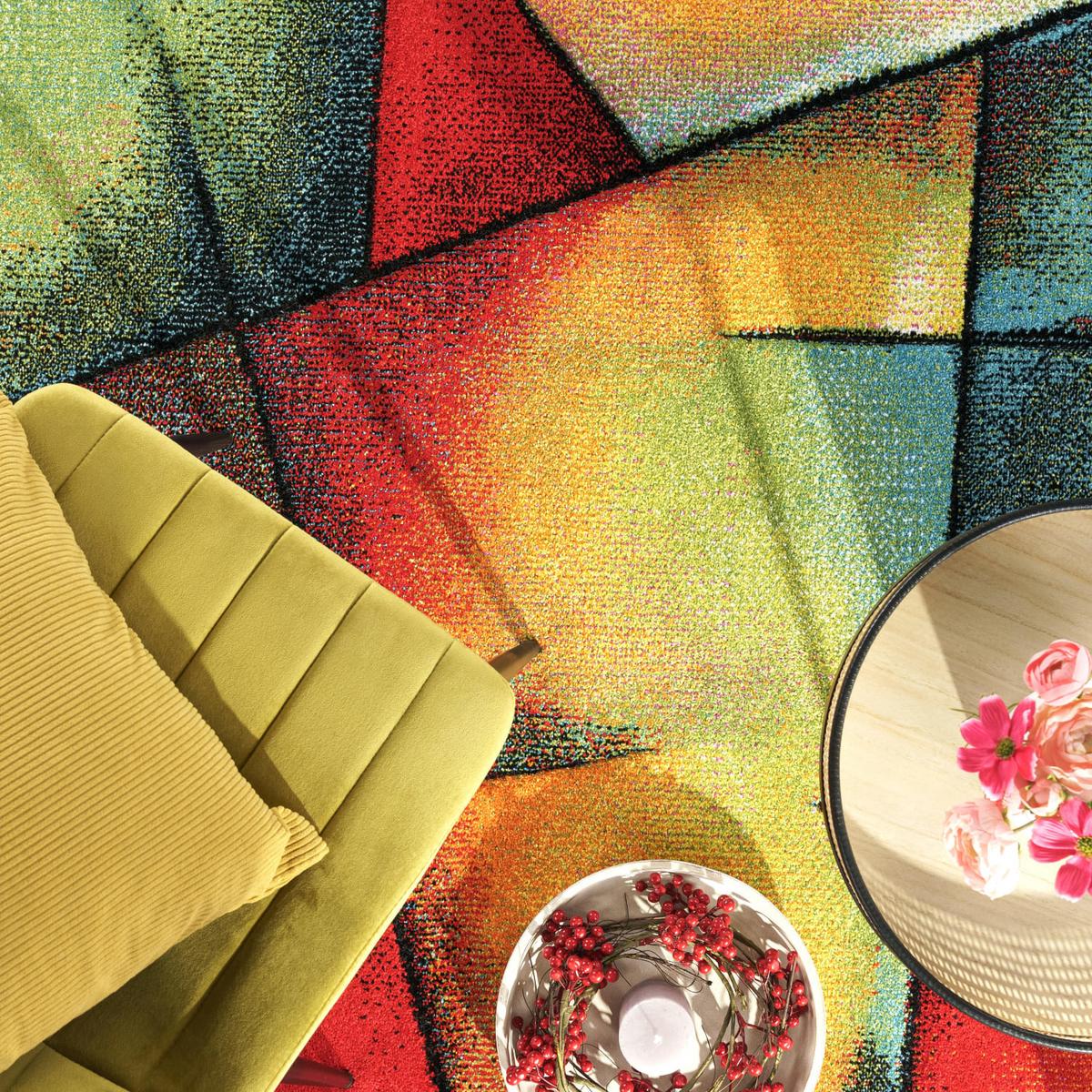 KURZFLORTEPPICH, mit Farbverlauf, aus Polypropylen, Florhöhe 12 mm, Mehrfarbig, 160 x 230 cm - Multicolor, Textil (230/160cm) - KADIMA DESIGN