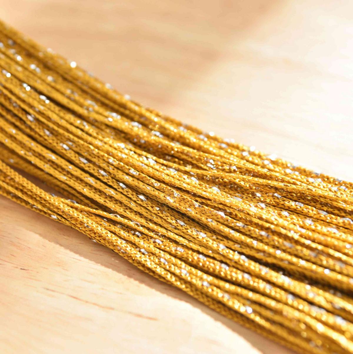 FADENGARDINE Shanghai HxB 230x100 cm Gold Lurex - Goldfarben, Textil (100/230cm) - Gardinenbox