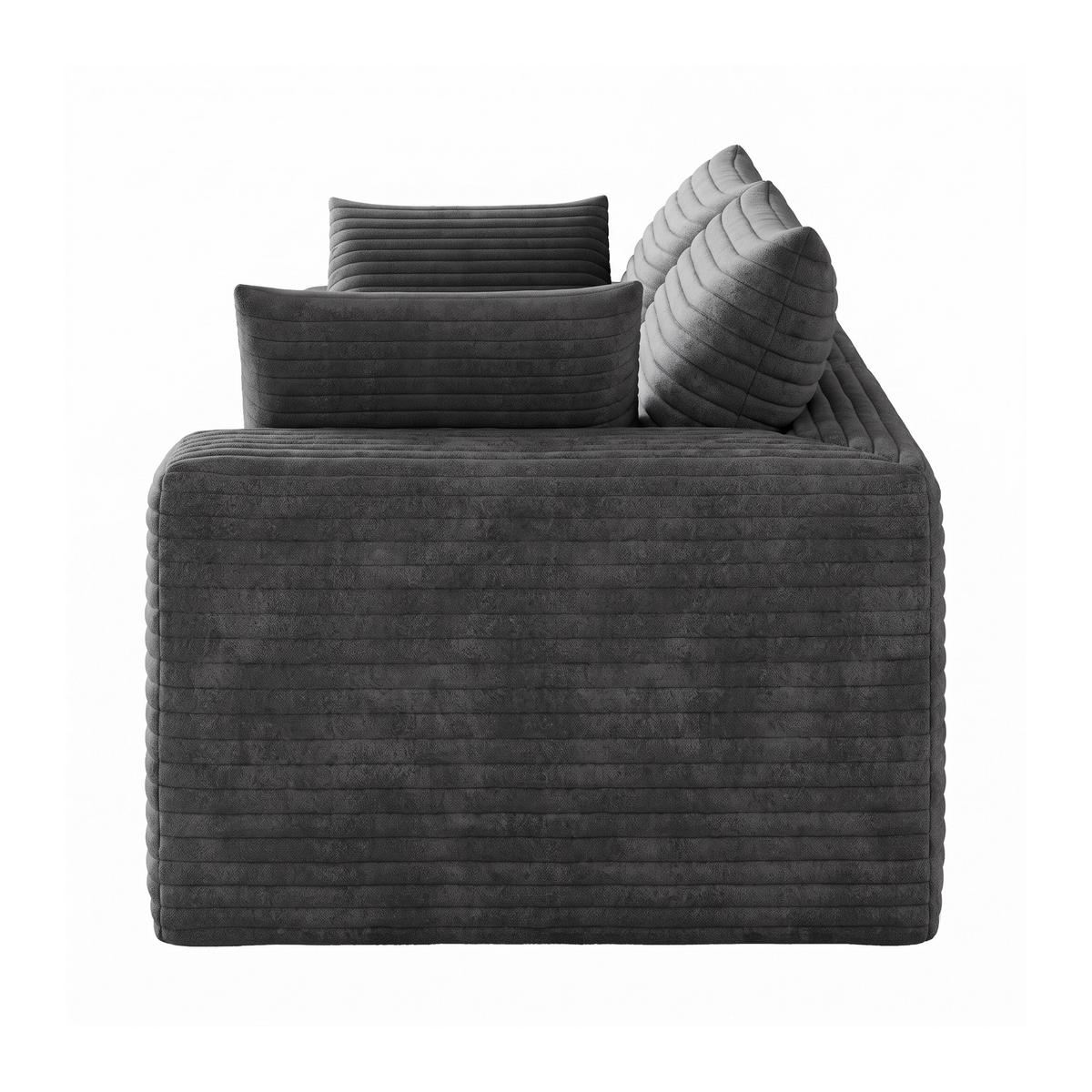 2-SITZER SOFA 180cm Cord-Sofa ohne Montage - Dunkelgrau, Textil (180/60/90cm) - Urban Meuble