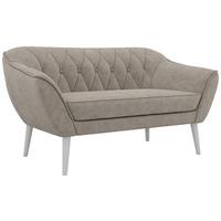 2-SITZER-SOFA PIRS - Greige Stukture - Weiße Beine - Greige/Weiß, Holzwerkstoff/Textil (140/75/74cm) - MKS