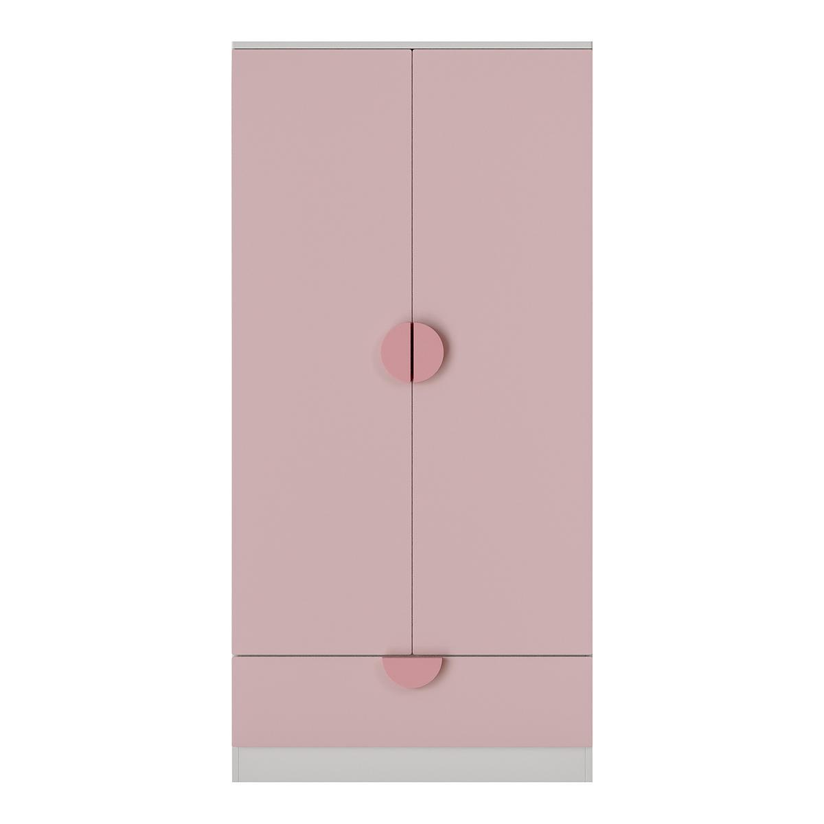 KINDERKLEIDERSCHRANK Sandnes - Rosa, Holzwerkstoff (40/123/60cm) - [en.casa]