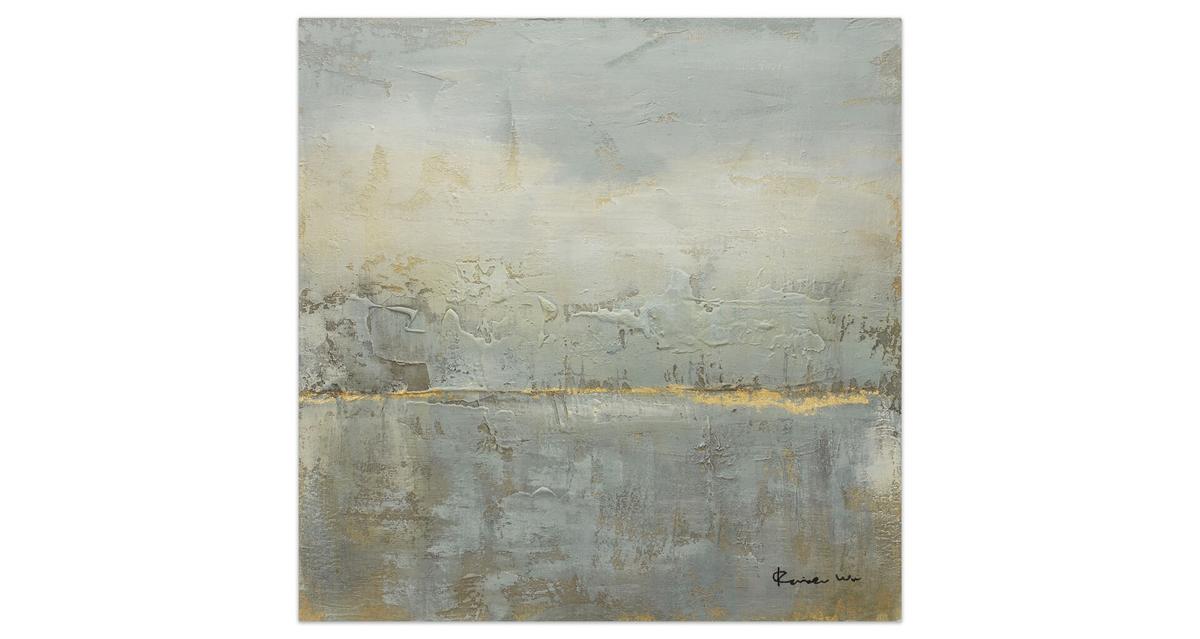 ACRYLBILD HANDGEMALT 80/80 cm - Grau/Grün, Holz/Textil (80/80cm) - KUNSTLOFT