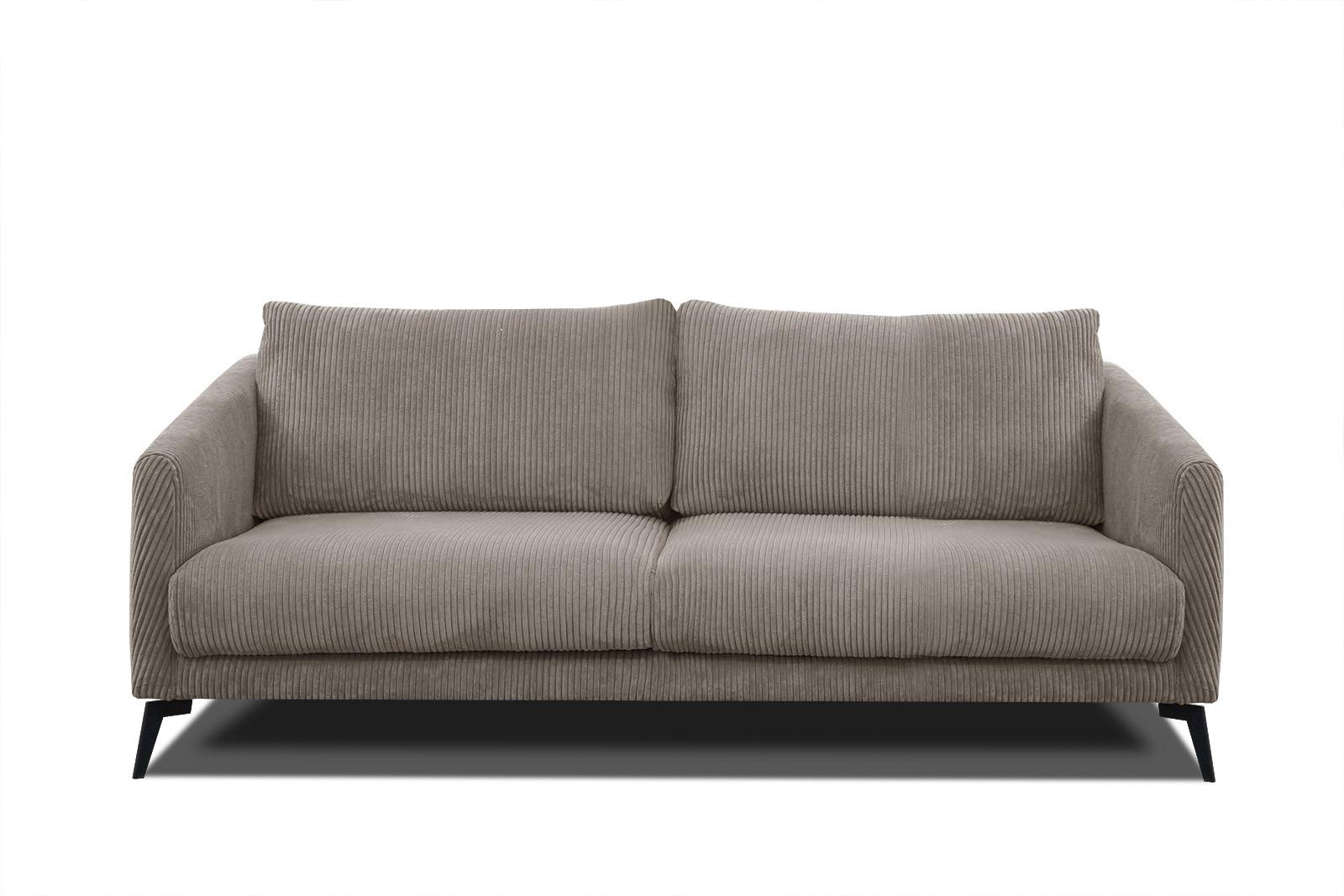 SOFA VILT 3-Sitzer, taupe - Taupe/Schwarz, Holzwerkstoff/Textil (202/89/94cm) - Wozimo