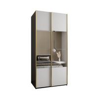 SCHWEBETÜRENSCHRANK 245,5/100/64 2-türig - Goldfarben/Schwarz, Holz/Metall (100/245/64cm) - Abiks Möbel
