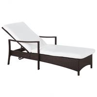 GARTENLIEGE braun Vasto - Braun, Kunststoff (63/96/158cm) - Beliani