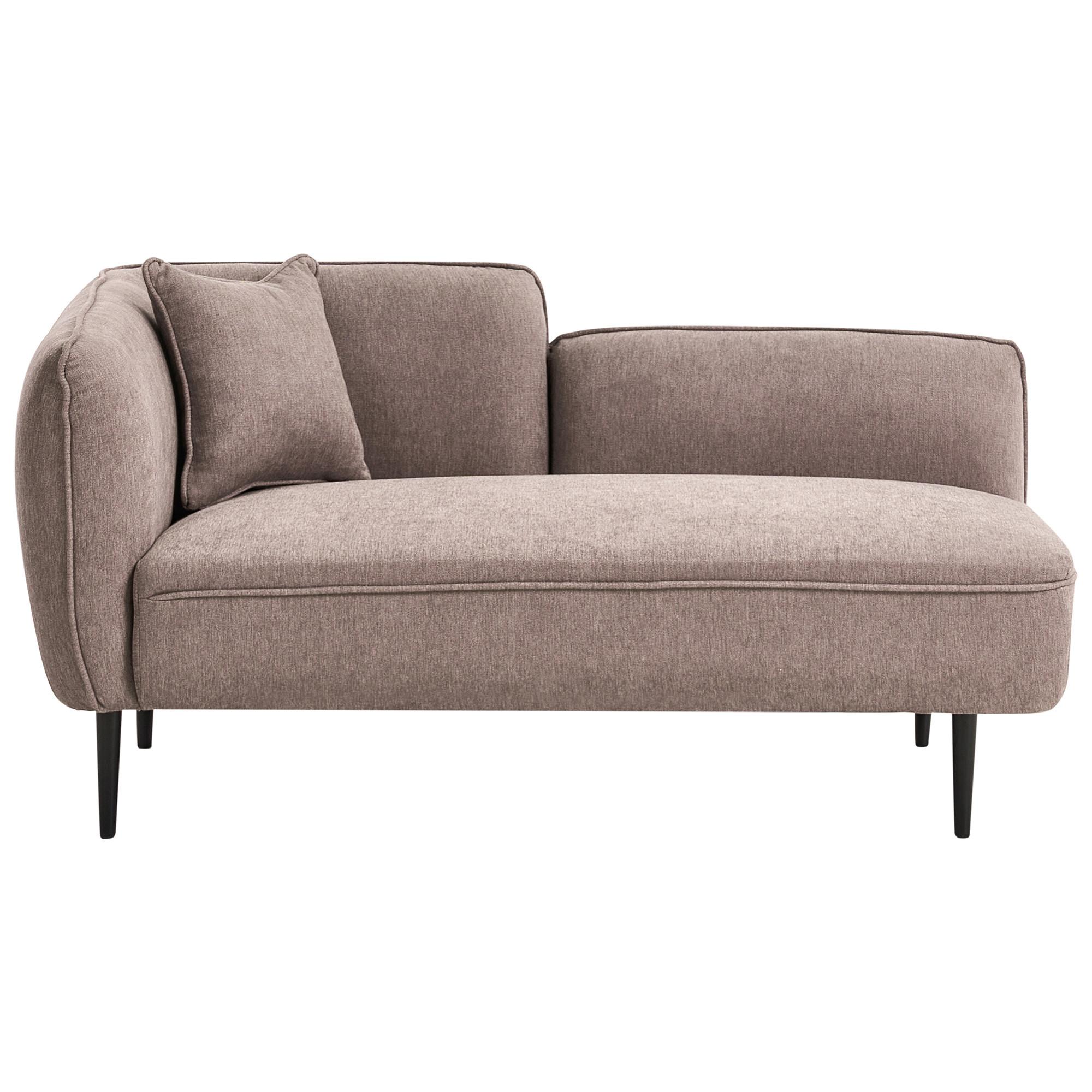 CHAISELONGUE-LINKSSEITIGE Stoff Hellbraun Chevannes - Hellbraun/Schwarz, Textil (138/74/77cm) - Beliani