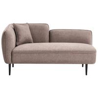 CHAISELONGUE-LINKSSEITIGE Stoff Hellbraun Chevannes - Hellbraun/Schwarz, Textil (138/74/77cm) - Beliani