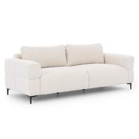 3-SITZER-SOFA Cardea in Bubble-Optik aus weichem Creme Strukturstoff mit hohem Sitzkomfort - Creme/Schwarz, Holz/Textil (217/80/97cm) - S-Style Möbel