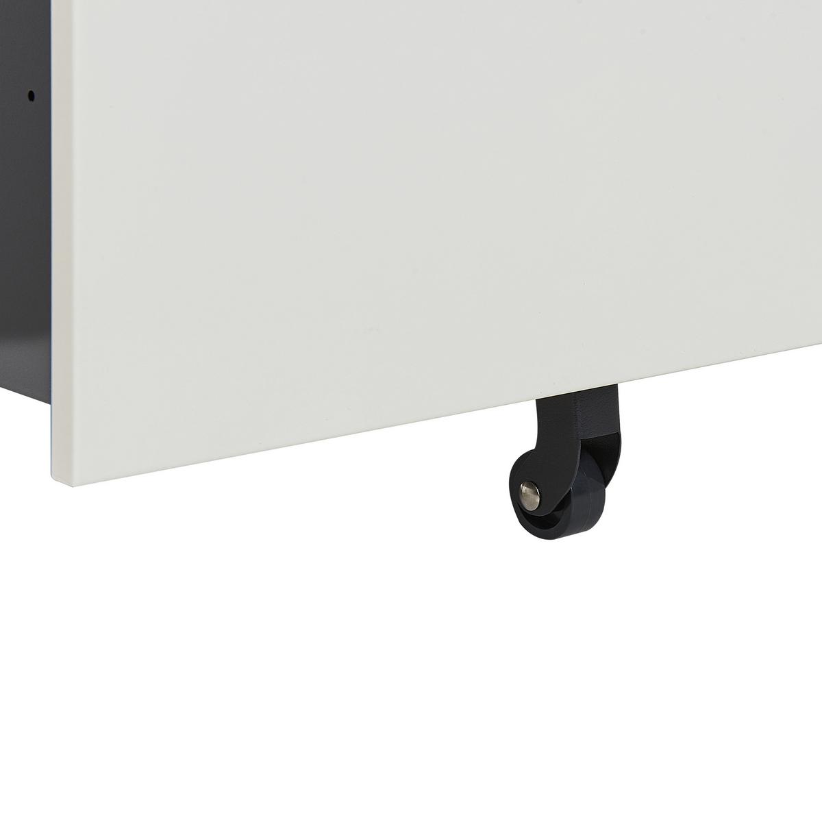 AKTENSCHRANK Metall cremeweiß 3 Schubladen mit Rollen Cami - Weiß, Metall (39/60/50cm) - Beliani