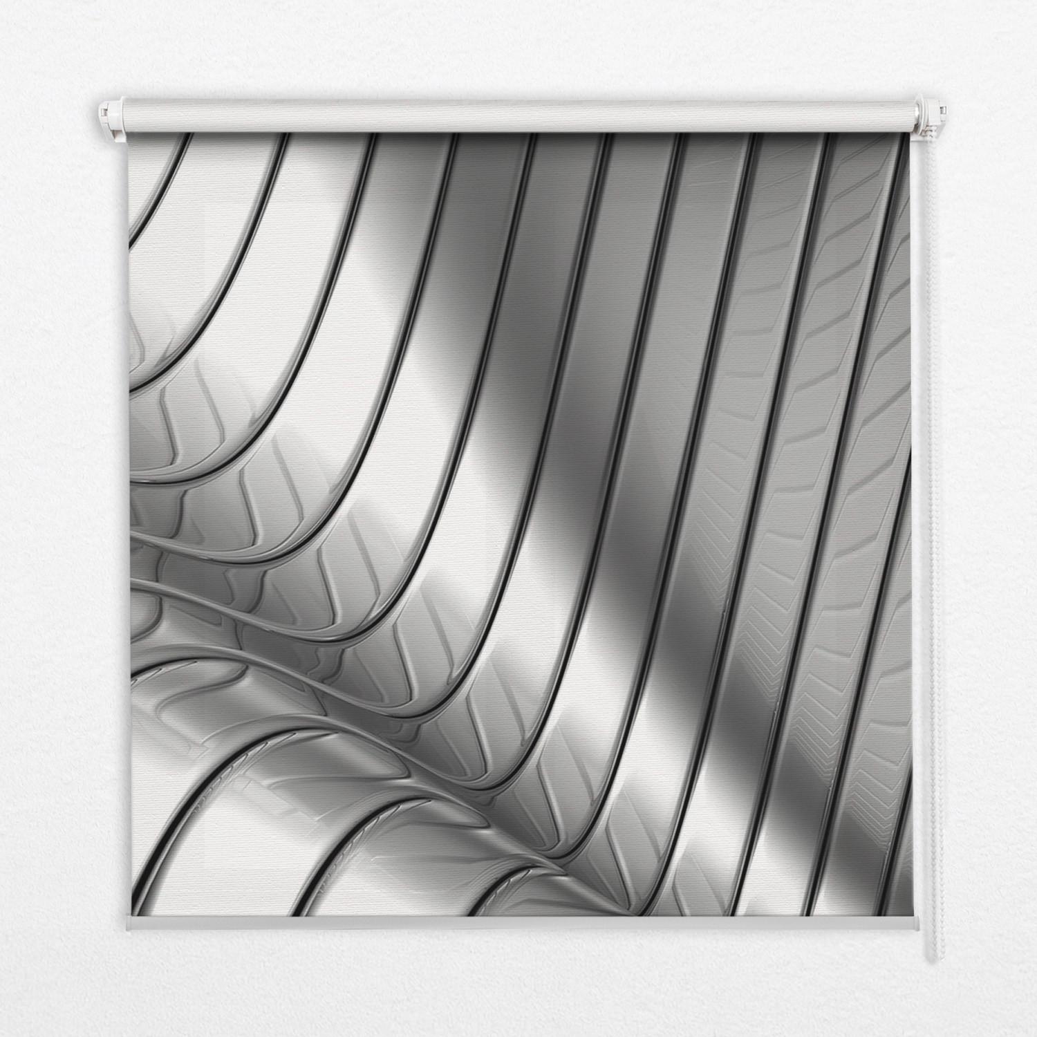INNENROLLO - Fensterrollo - Rollo - 80x140 cm - Metallabstraktion - Grau, Kunststoff (80/140/0.5cm) - TULUP