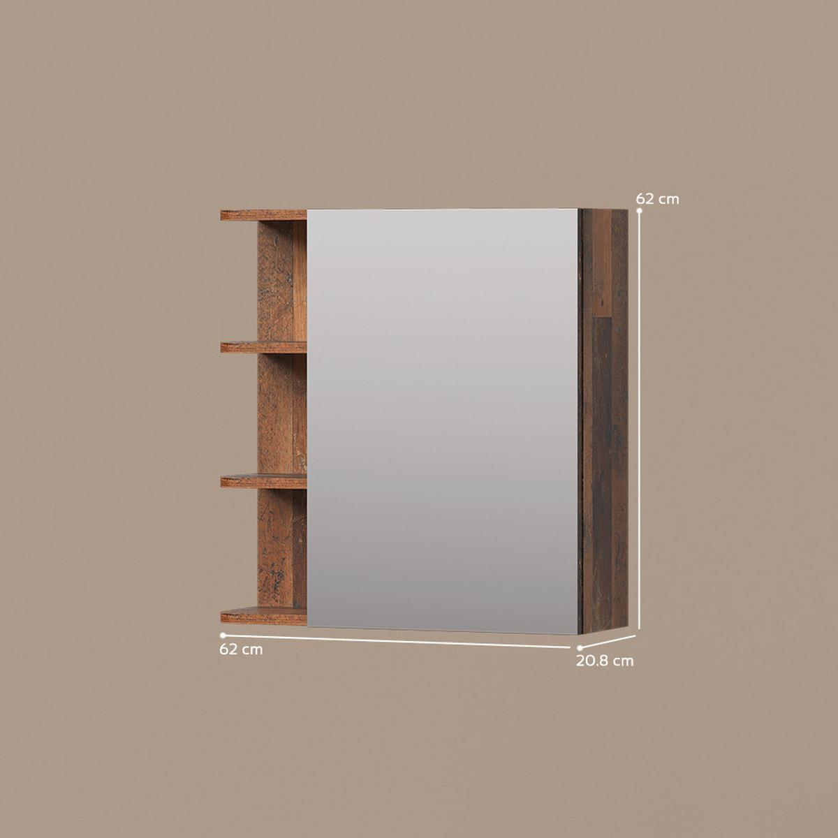 SPIEGELSCHRANK Fucino Oldstyle 62 x 64 cm - Braun, Holzwerkstoff (62/64/20.8cm) - Livinity®