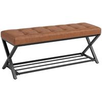 SCHUHBANK Kunstleder Kohlenstoffstahl Braun - Schwarz/Braun, Kunststoff/Textil (112/47/37cm) - HOMCOM