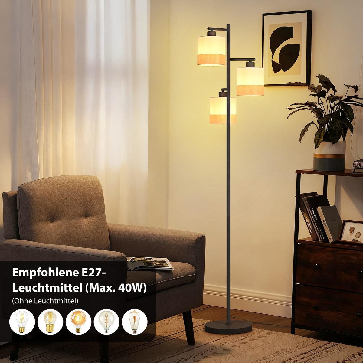 STEHLAMPE CALW Ⅲ 25/14/158 cm - Schwarz, Metall (25/14/158cm) - Nettlife