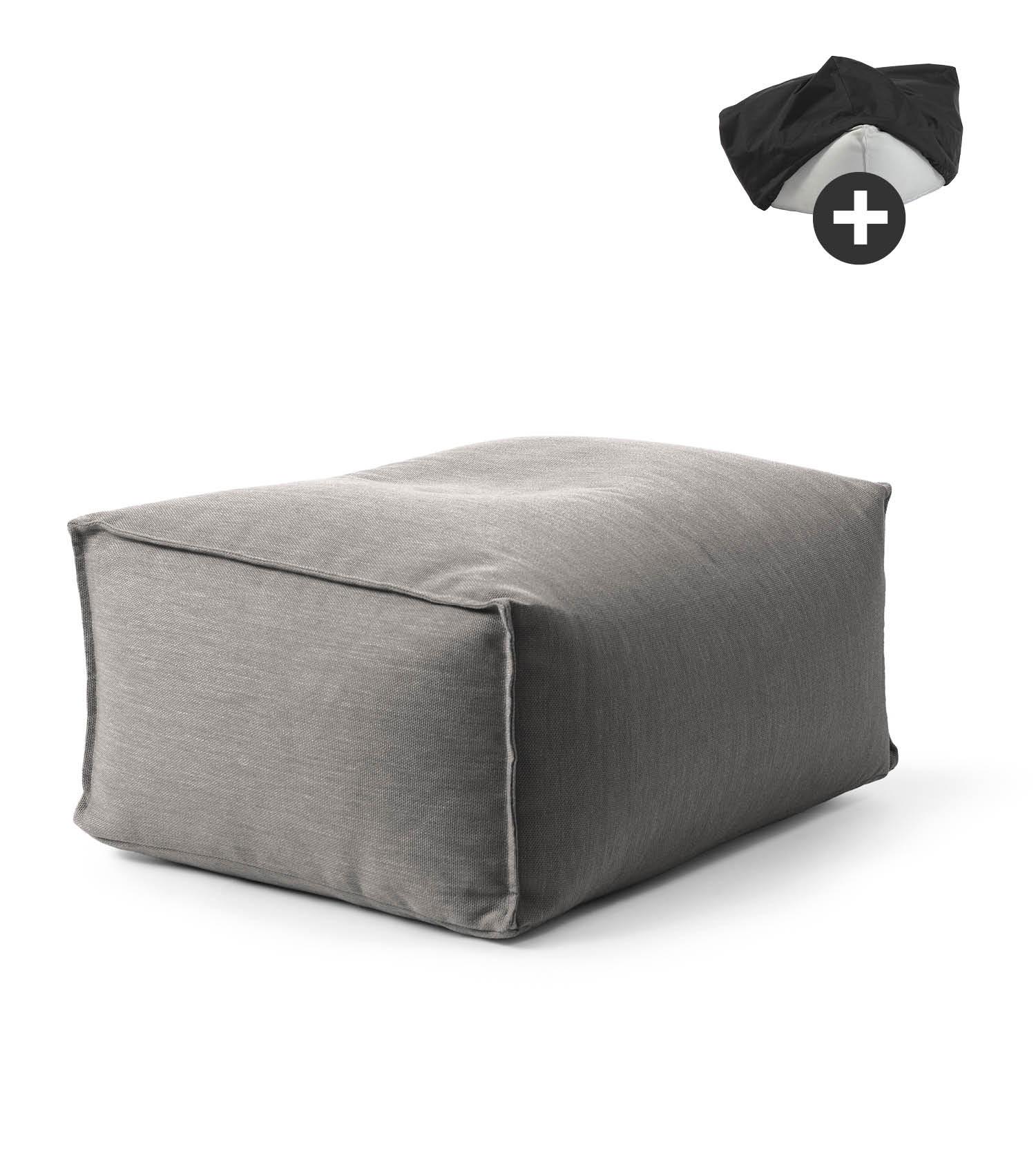 OUTDOOR POUF mit Hülle Der Ruhestifter - Dunkelgrau, Textil (60/35/50cm) - Mokebo