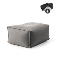 OUTDOOR POUF mit Hülle Der Ruhestifter - Dunkelgrau, Textil (60/35/50cm) - Mokebo