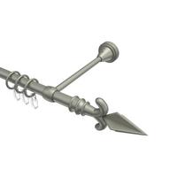 GARDINENSTANGE Primus Matteo 100 cm, 1-läufig, 16 mm Ø Chrom matt - Chromfarben/Nickelfarben, Metall (100cm) - INTERDECO