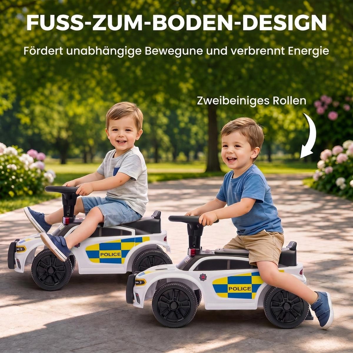 KINDER-RUTSCHAUTO PP-Kunststoff Weiß - Weiß, Kunststoff (65/29.5/36cm) - AIYAPLAY