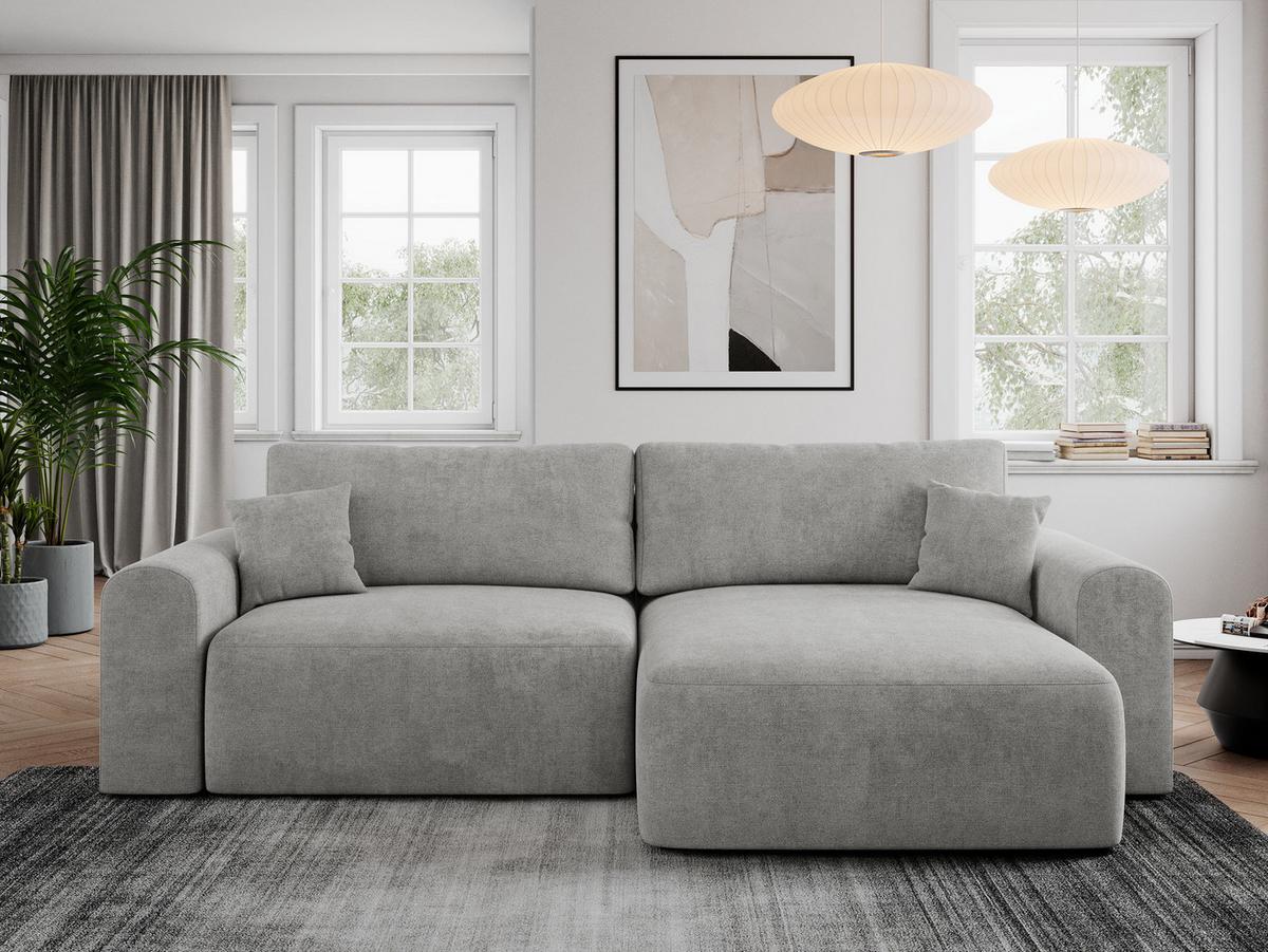 ECKSOFA NELSON Hellgrau Struktur - Hellgrau/Schwarz, Kunststoff/Textil (274/152cm) - MKS