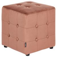 POUF WISCONSIN Samtstoff Pfirsichrosa - Pink, Textil (36/39/36cm) - Beliani