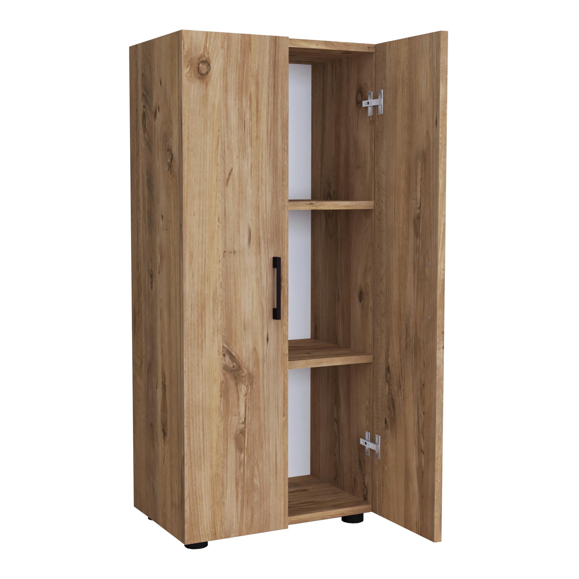 MEHRZWECKSCHRANK Åsnes - Eichefarben, Holzwerkstoff (49/108/32cm) - [en.casa]