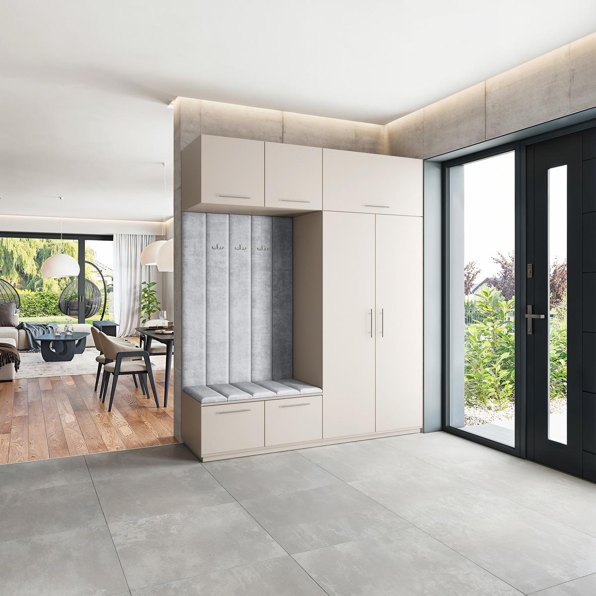 GARDEROBENSCHRANK REMA 200/240/60 cm Modern Kaschmir - Kaschmir/Hellgrau, Holzwerkstoff (200/240/60cm) - MASSENO