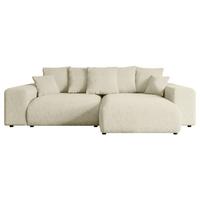 ECKSOFA Ottomane rechts ESKAR-L 266x176x72 Creme Bouclé - Creme/Haselnussfarben, Holzwerkstoff/Kunststoff (176/266cm) - ALTDECOR