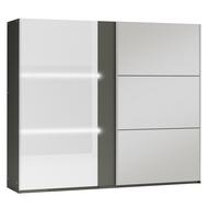 SCHWEBETÜRENSCHRANK RENEKTON 250/215/65 cm 2-türig mit Spiegel Graphitfarben - Graphitfarben, Holzwerkstoff (250/215/65cm) - MASSENO