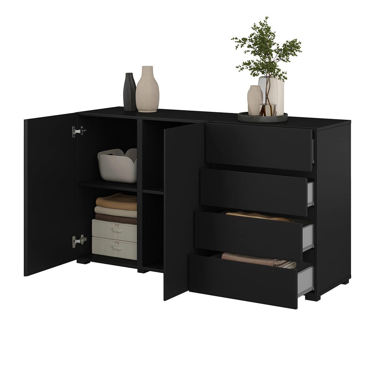 SIDEBOARD Maxis Schwarz - Schwarz, Holzwerkstoff (138/78/40cm) - Petits-meubles