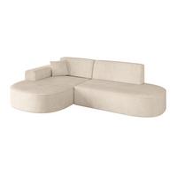 ECKSOFA Ottomane Links MARI-L1 - 243x171x79 cm Beige Cord - Beige/Schwarz, Holzwerkstoff/Kunststoff (163/234cm) - ALTDECOR