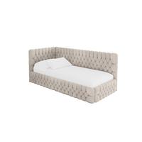 EINZELLBETT Jugendbett mit Bettkasten, Rechts - MULY 100x200 Beige - Sandfarben, Holzwerkstoff/Textil (100/200cm) - ALTDECOR