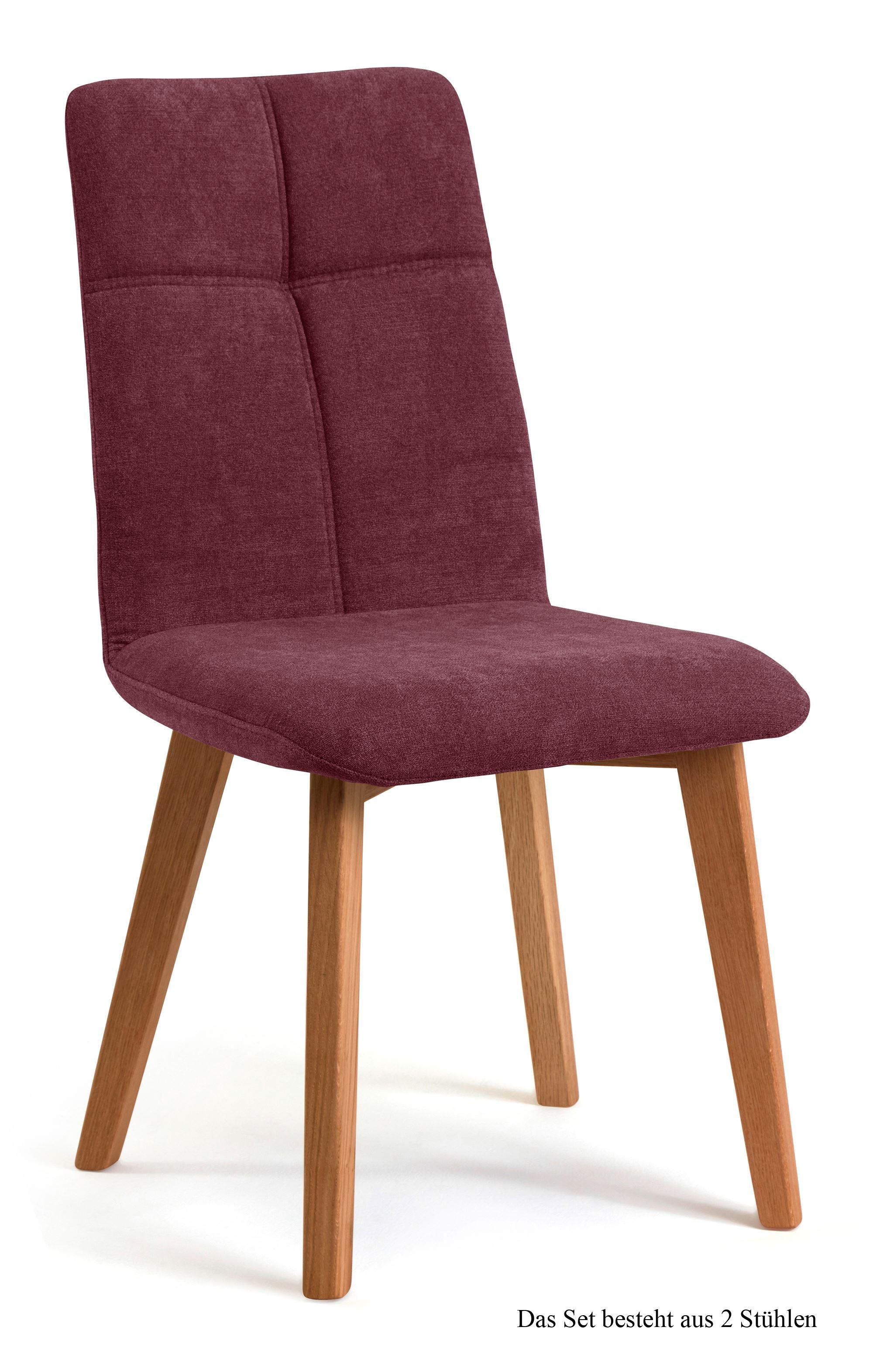 ESSZIMMERSTUHL (2er-Set) Dillian 47x92x60 Eiche geölt/Marsala - Eichefarben/Brombeere, Kunststoff (60/92/47cm) - 58aufmkessel