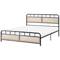 BETT mit Lattenrost 160/200 cm Eisen Schwarz Breuillet - Schwarz, Metall (160/200cm) - Beliani