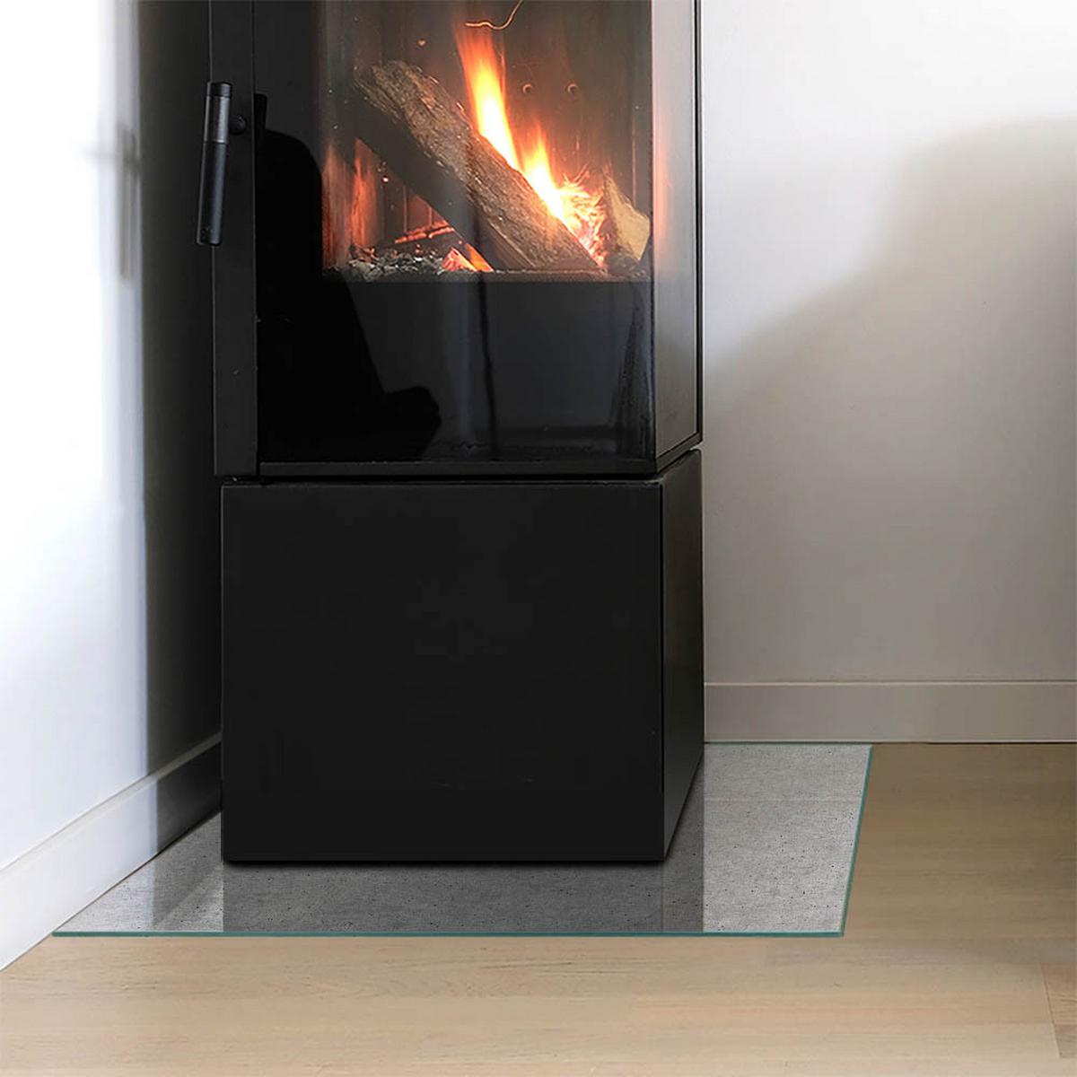 GLASPLATTE für Kamin 50x50 cm - Grau, Glas (50/50/0.4cm) - TULUP